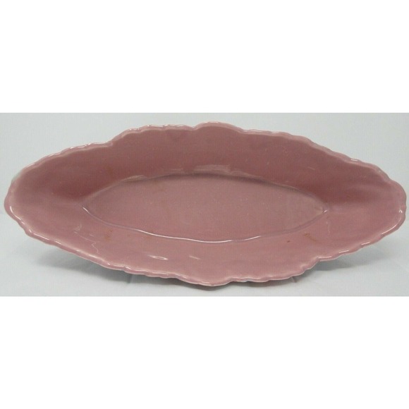 Royal Haeger Hickman Large Art Deco Console Planter Mauve Pink Floral 18" Vintag - Picture 4 of 12